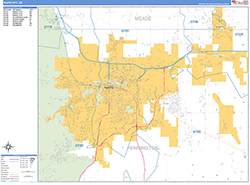 Rapid City Wall Map Basic Style 2026
